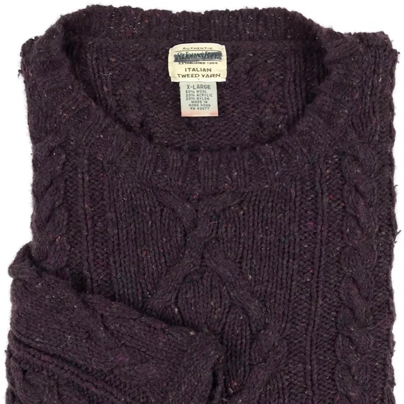 St. Johns Bay Fisherman Knit Flecked Sweater Sz XL - Picture 2 of 8